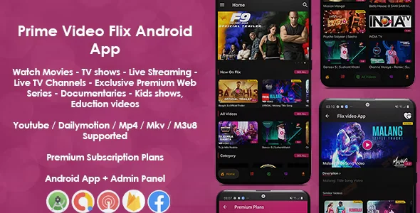 Prime Video Flix App: Movies - Shows - Live Streaming - TV - Web Series - Premium Subscription Plan