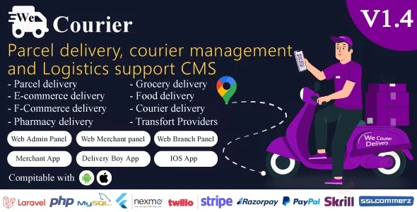 We Courier - Courier and logistics management CMS with Merchant,Delivery app